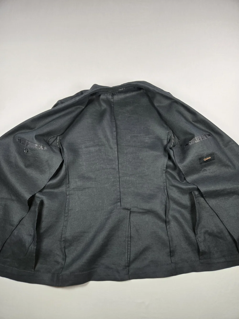 Quince Mens Linen Blazer Jacket Black Quiet Luxury Summer Sport Coat Size Medium